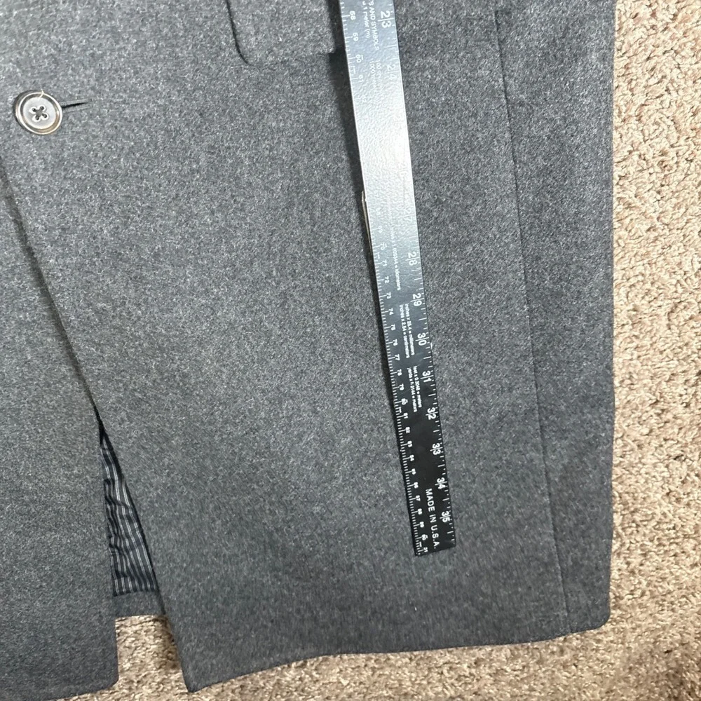 Banana Republic Mens Nova Fides Italian Wool Overcoat Charcoal Grey‎ Large L